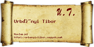 Urbányi Tibor névjegykártya